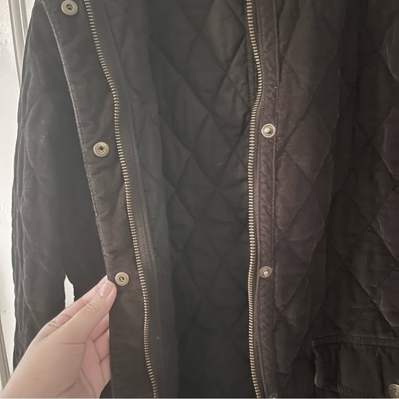 EDDIE BAUER Women’s Black Quilted Corduroy Zip-up Jacket - Picture 7 of 17